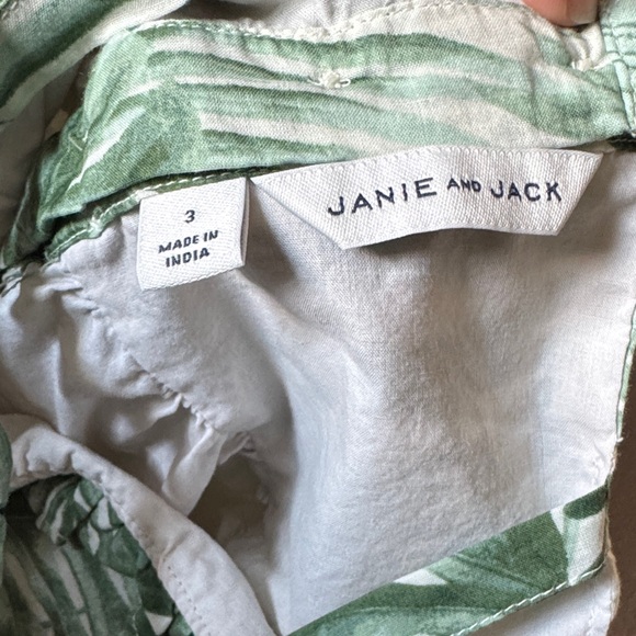 Janie and Jack Green Leaf Print Lined Sundress - Picture 5 of 5